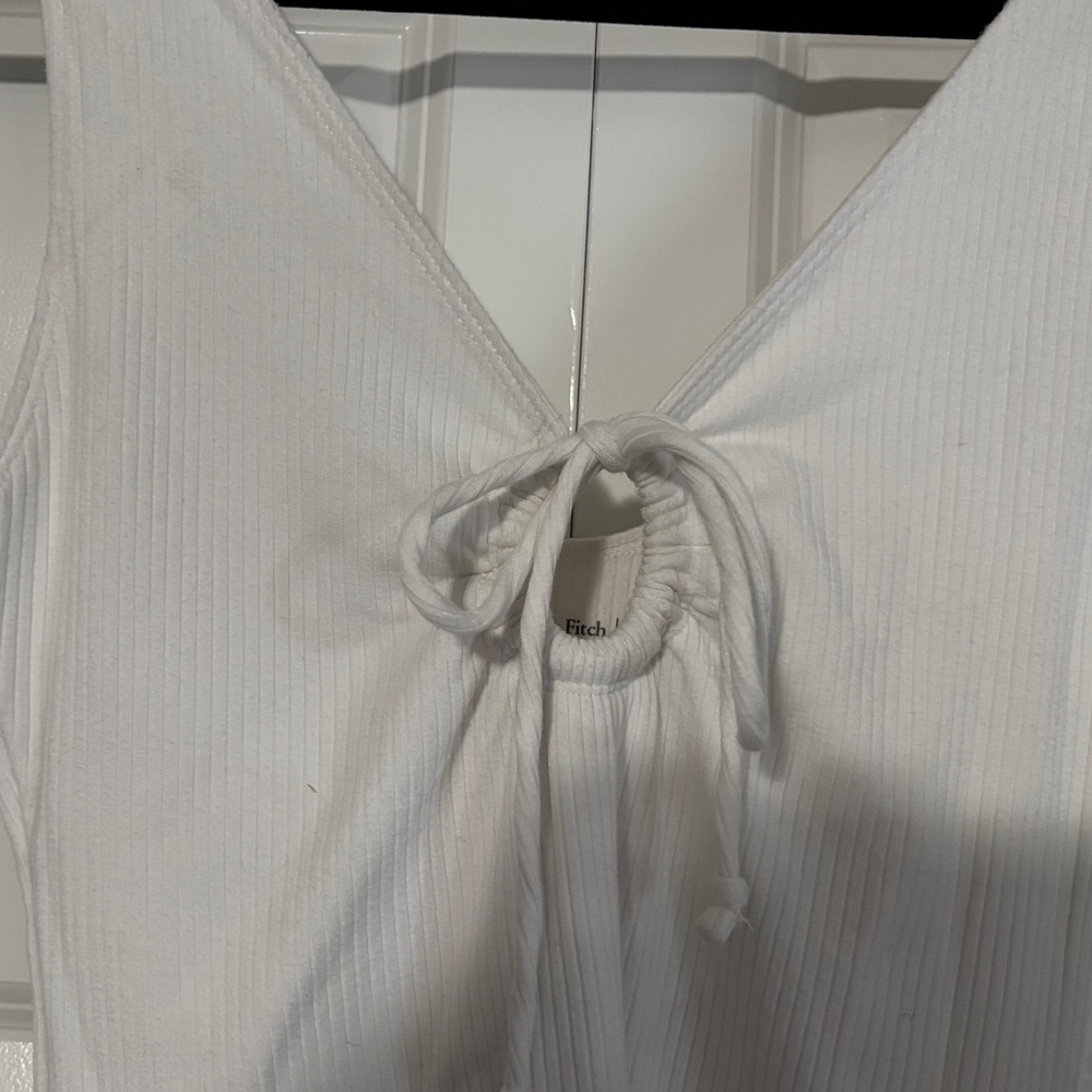 NWT Abercrombie & Fitch White Ribbed Bodysuit - Picture 2 of 6